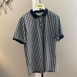 Never worn Houndstooth black & White Polo shirt